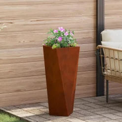 vidaXL Plantenbak Roestig 30 x 30 x 75 cm Cortenstaal