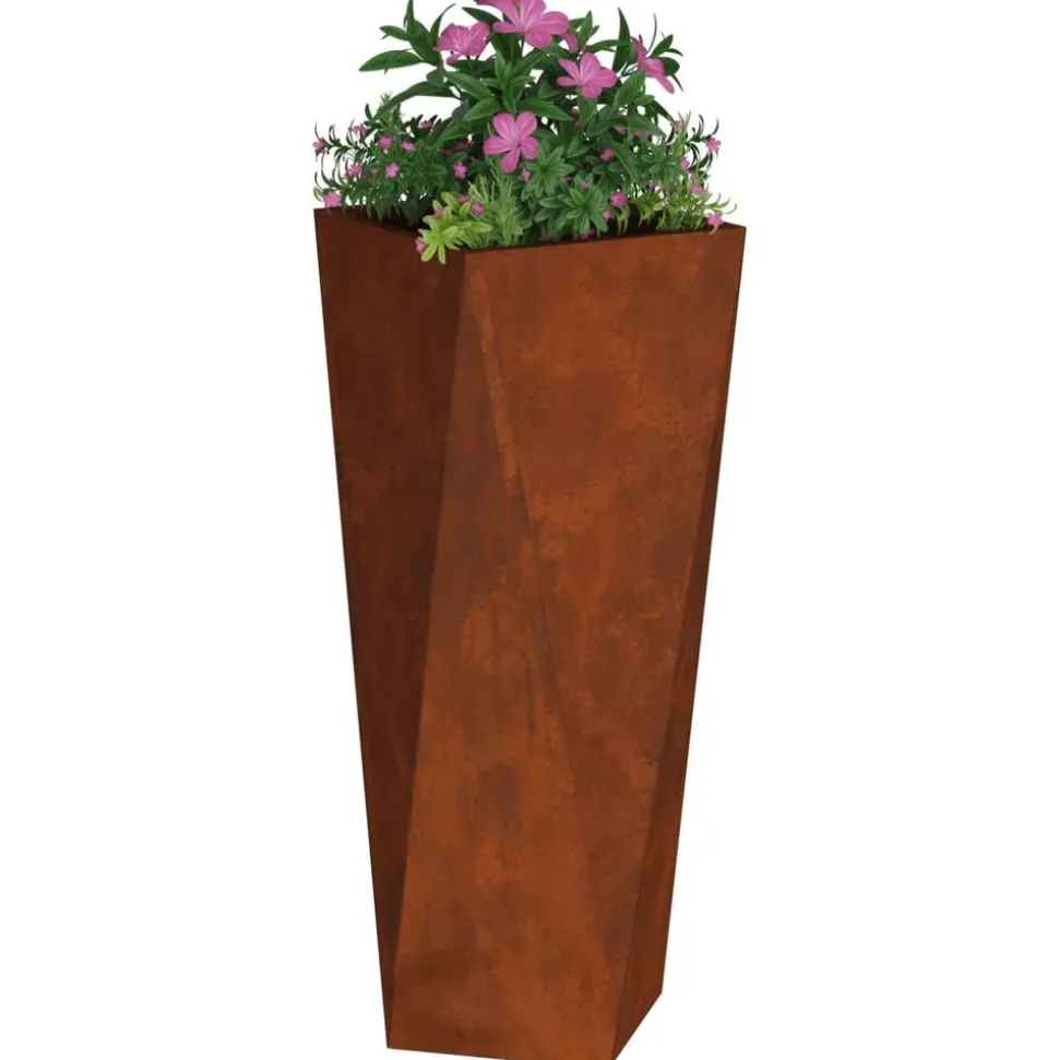 vidaXL Plantenbak Roestig 30 x 30 x 75 cm Cortenstaal