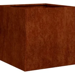 vidaXL Plantenbak roestig 40x40x40 cm weervast staal