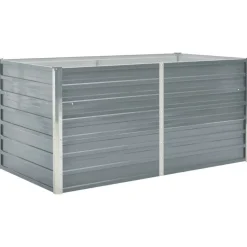 vidaXL Plantenbak verhoogd 160x80x77 cm gegalvaniseerd staal grijs