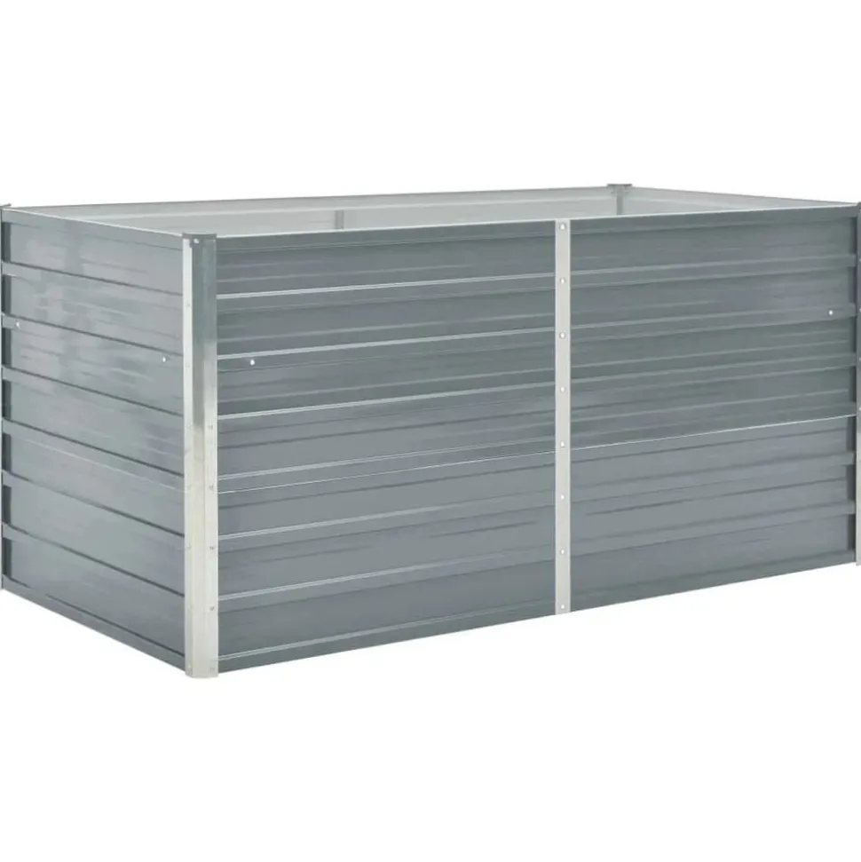 vidaXL Plantenbak verhoogd 160x80x77 cm gegalvaniseerd staal grijs