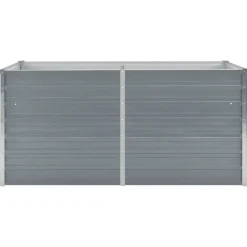 vidaXL Plantenbak verhoogd 160x80x77 cm gegalvaniseerd staal grijs