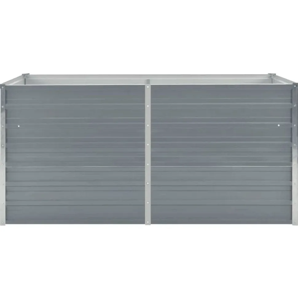 vidaXL Plantenbak verhoogd 160x80x77 cm gegalvaniseerd staal grijs