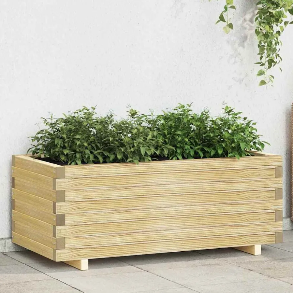 vidaXL Plantenbak verhoogd rechthoekig 100x50x40 cm hout