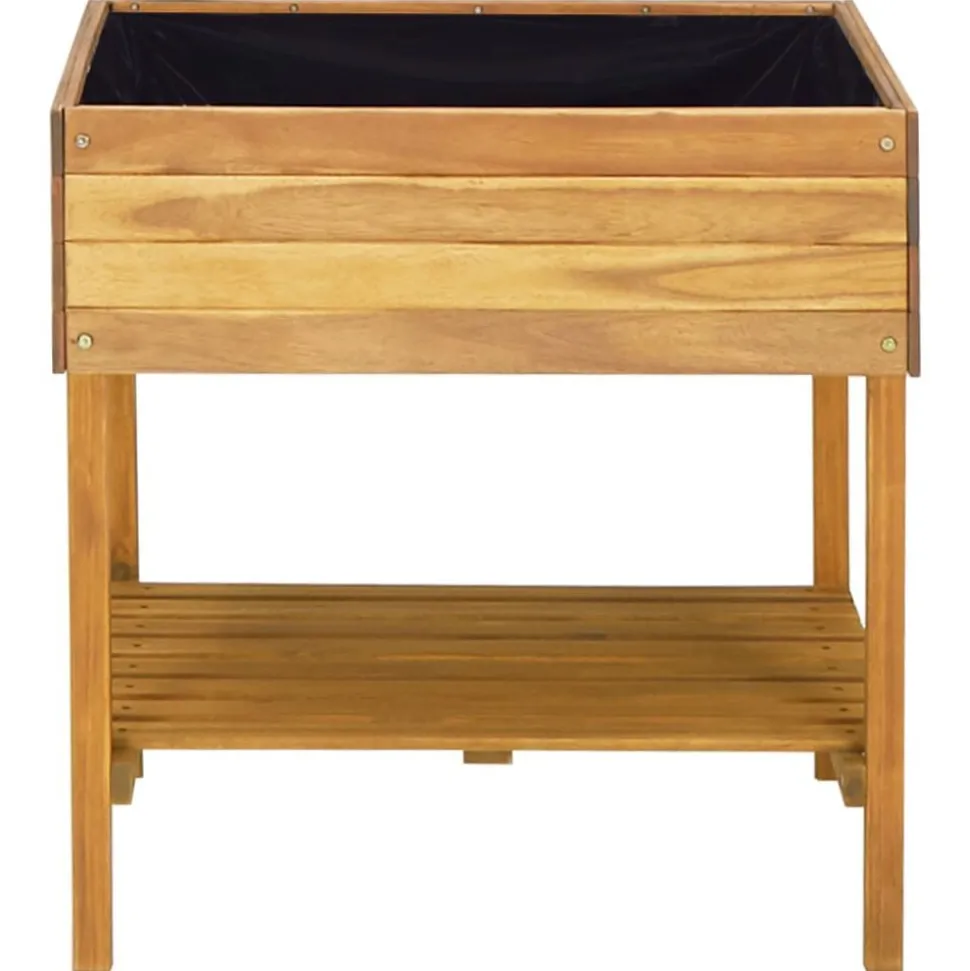 vidaXL Plantenbak verhoogd 78,5x58,5x78,5 cm massief acaciahout