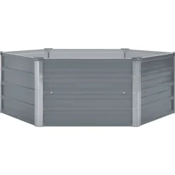 vidaXL Plantenbak verhoogd 129x129x45 cm gegalvaniseerd staal grijs