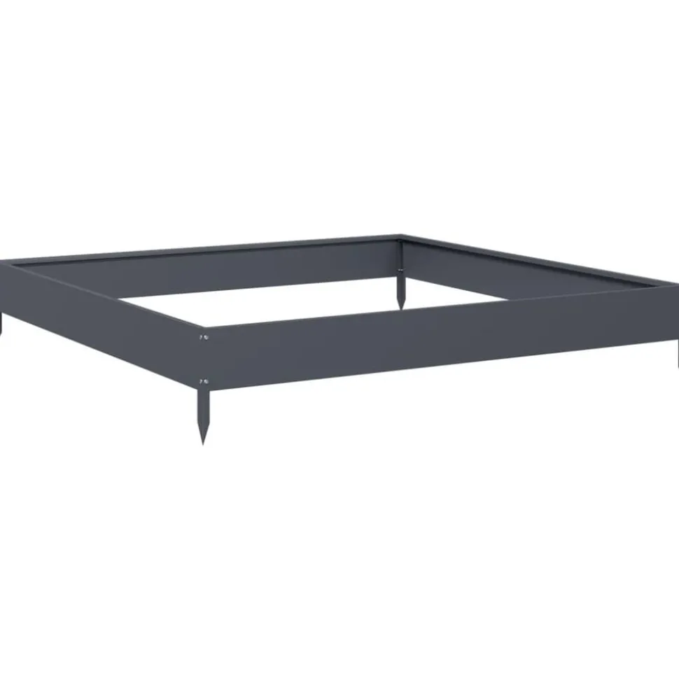 vidaXL Plantenbak verhoogd 100x100x18,5 cm staal antracietkleurig