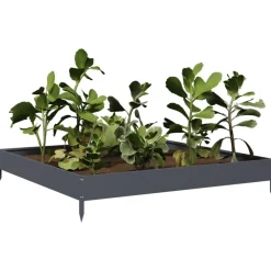 vidaXL Plantenbak verhoogd 100x100x18,5 cm staal antracietkleurig
