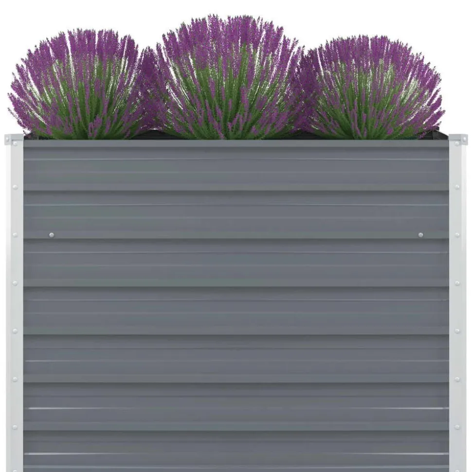 vidaXL Plantenbak verhoogd 100x100x77 cm gegalvaniseerd staal grijs