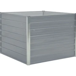 vidaXL Plantenbak verhoogd 100x100x77 cm gegalvaniseerd staal grijs