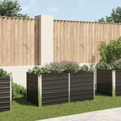 vidaXL Plantenbak verhoogd 160x80x77 cm gegalvaniseerd staal antraciet