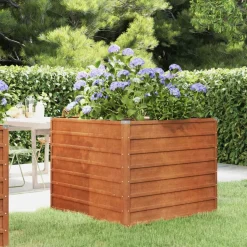 vidaXL Plantenbak verhoogd 100x100x77 cm cortenstaal roestig