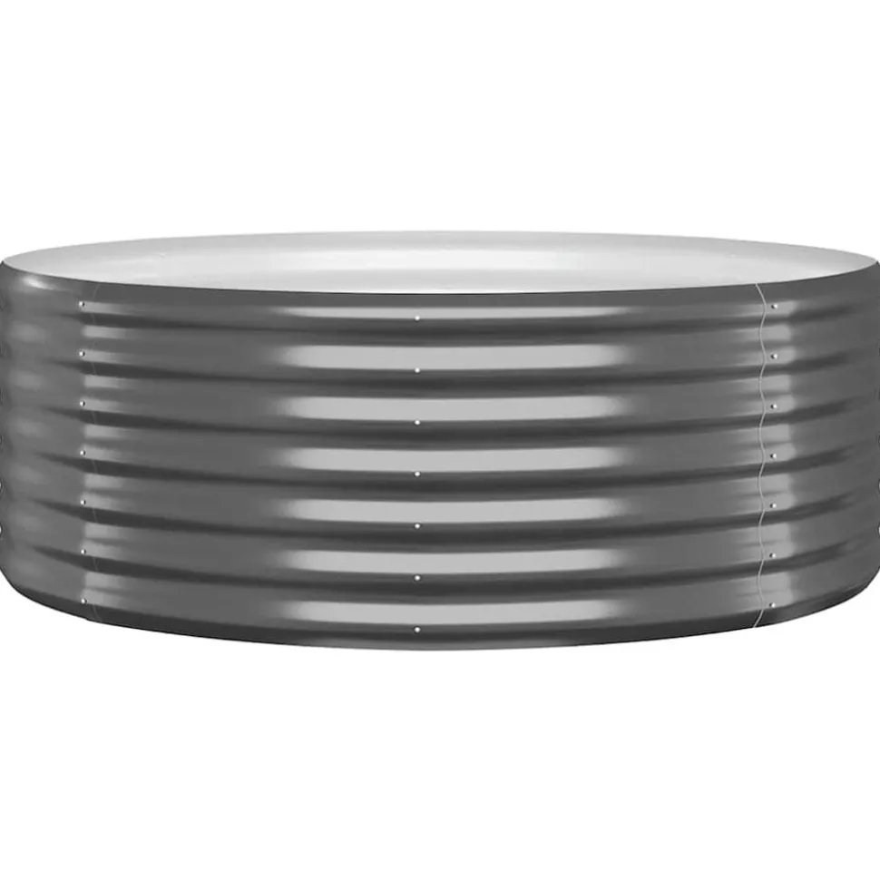vidaXL Plantenbak 100x100x36 cm gegalvaniseerd staal antracietkleurig