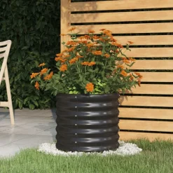 vidaXL Plantenbak 40x40x36 cm gegalvaniseerd staal antracietkleurig