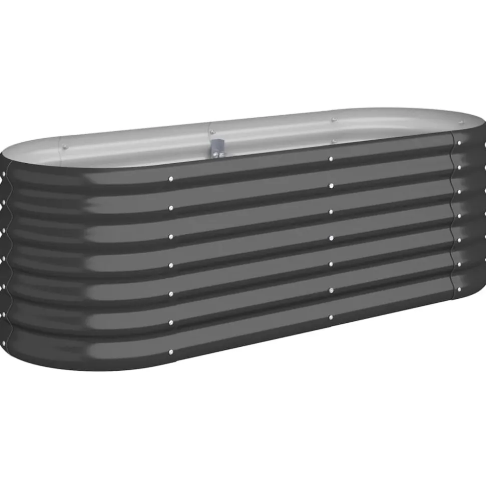 vidaXL Plantenbak 114x40x36 cm gegalvaniseerd staal antracietkleurig