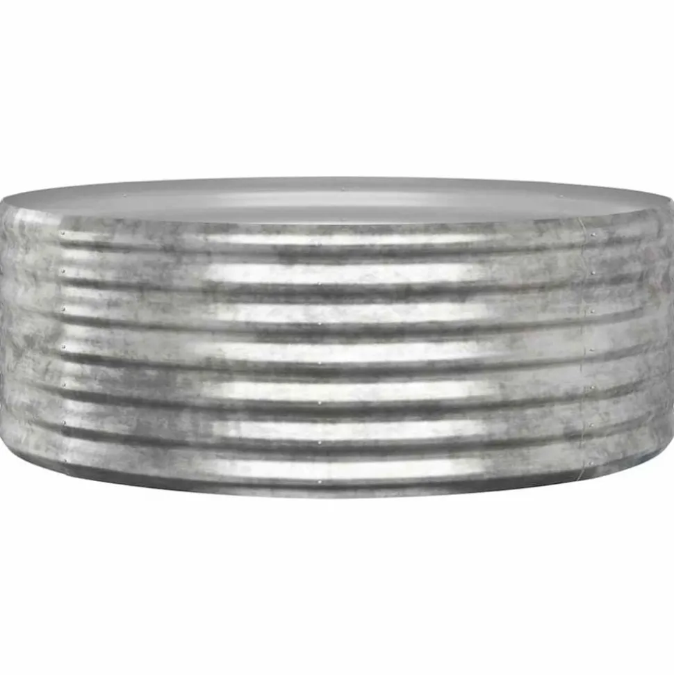 vidaXL Plantenbak 100x100x36 cm gegalvaniseerd staal zilverkleurig
