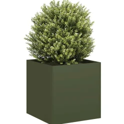 vidaXL Plantenbak 40x40x40 cm koudgewalst staal olijfgroen