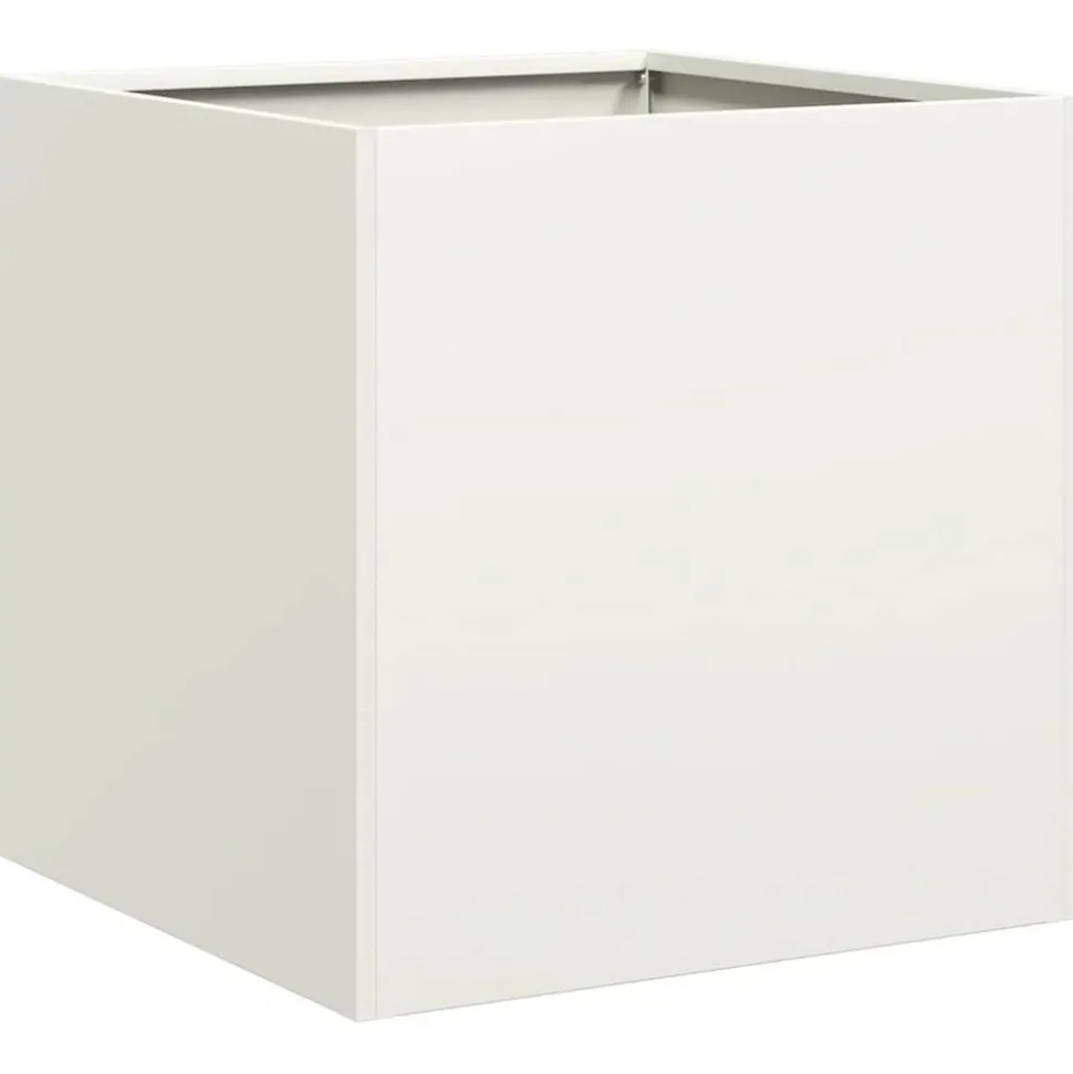 vidaXL Plantenbak 40x40x40 cm koudgewalst staal wit