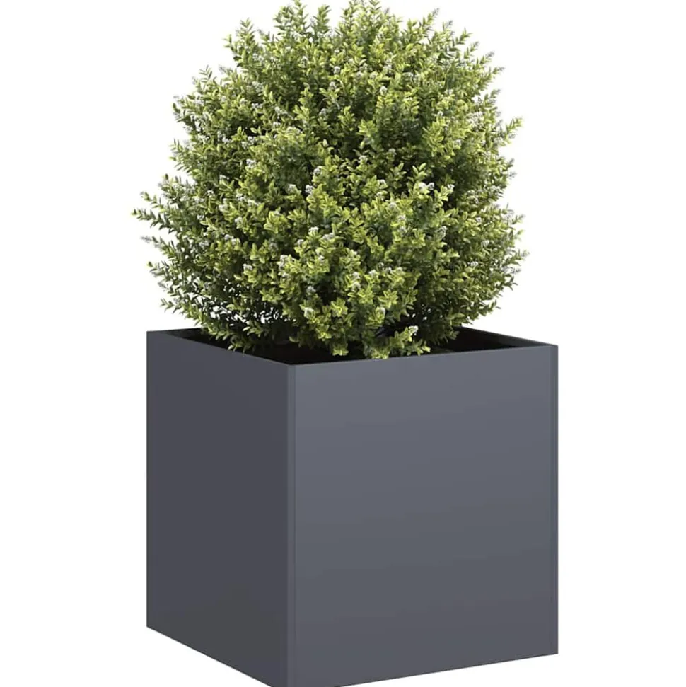 vidaXL Plantenbak 40x40x40 cm koudgewalst staal antracietkleurig
