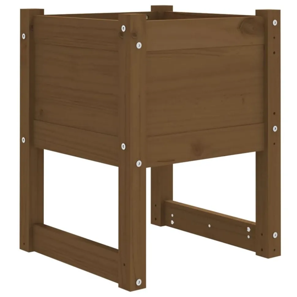 vidaXL Plantenbak 40x40x52,5 cm massief grenenhout honingbruin