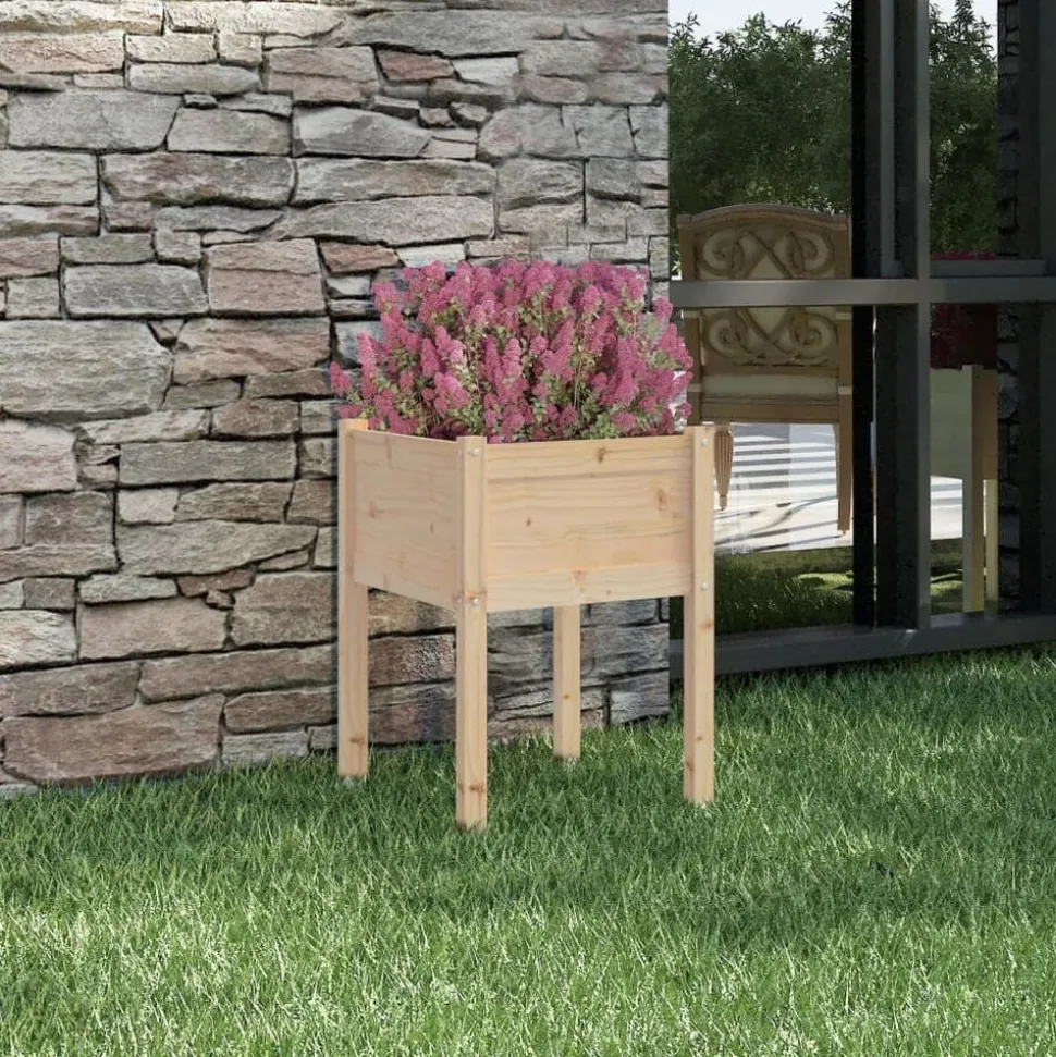 vidaXL Plantenbak 50x50x70 cm massief grenenhout