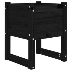 vidaXL Plantenbak 40x40x52,5 cm massief grenenhout zwart