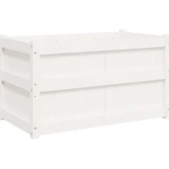 vidaXL Plantenbak 90x50x50 cm massief grenenhout wit