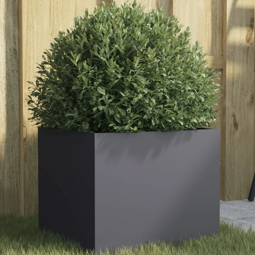 vidaXL Plantenbak 32x30x29 cm staal antracietkleurig