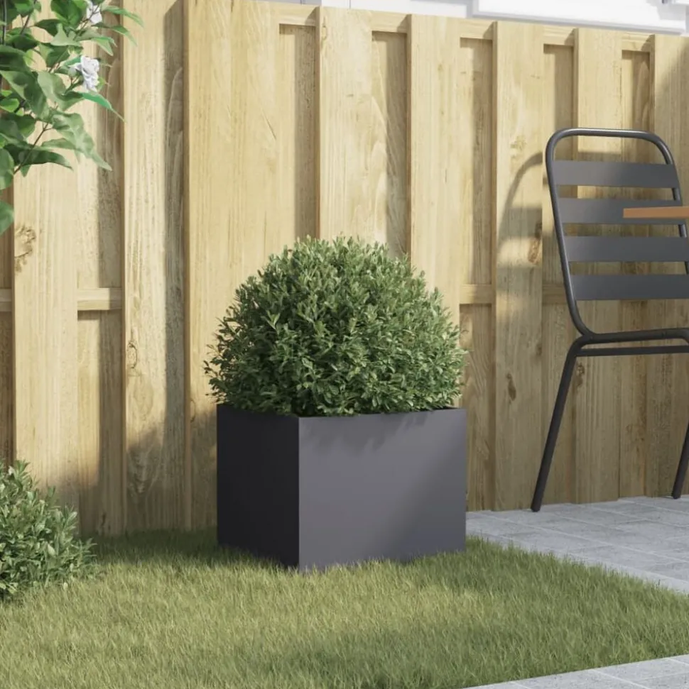 vidaXL Plantenbak 32x30x29 cm staal antracietkleurig