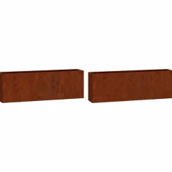 vidaXL Plantenbakken wandmontage 2 st 53x10x17 cm cortenstaal roestig