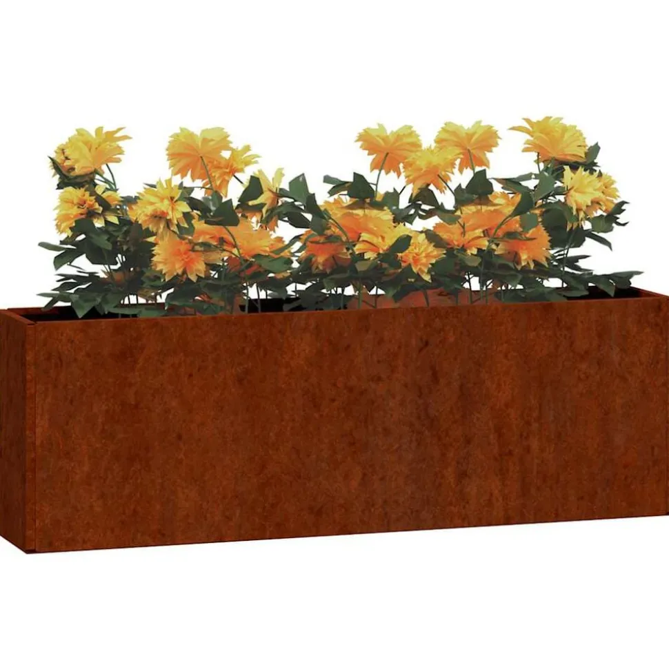 vidaXL Plantenbakken wandmontage 2 st 53x10x17 cm cortenstaal roestig