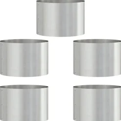 vidaXL Plantenring 5 pcs Zilver 30 x 30 x 20 cm Roestvrij staal