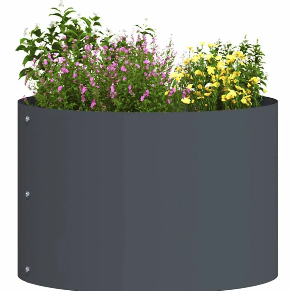 vidaXL Plantenring Antraciet 30 x 30 x 20 cm Koudgewalst staal
