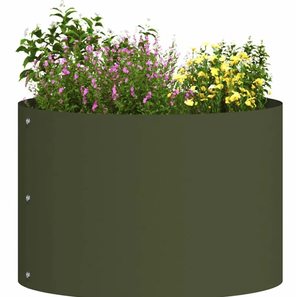 vidaXL Plantenring Olijf Groen 30 x 30 x 20 cm Koudgewalst staal