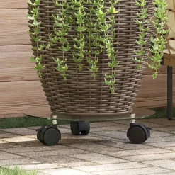 vidaXL Plantenrollers rond 28 cm gehard glas 2 st
