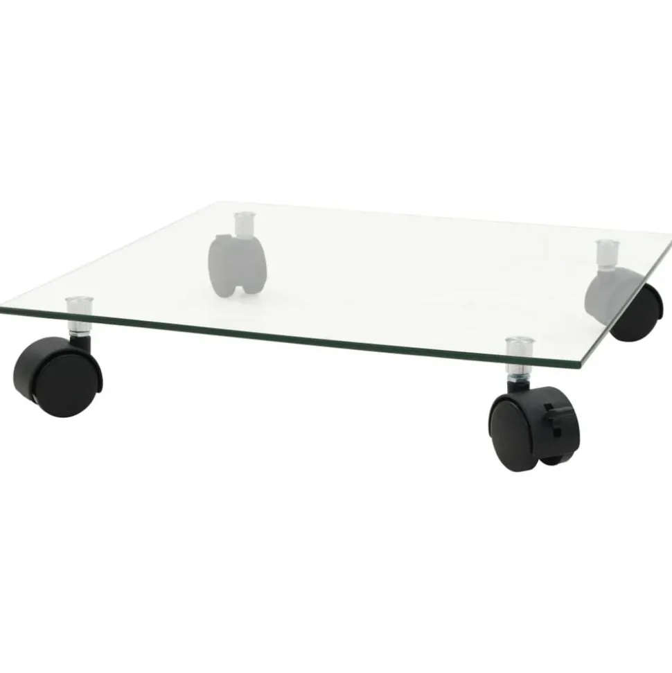 vidaXL Plantenrollers vierkant 35x35 cm gehard glas 2 st