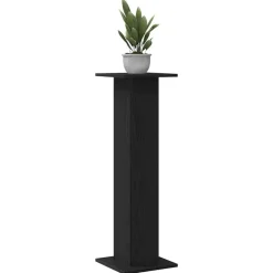 vidaXL Plantenstandaard 2 pcs Zwart Eiken 30 x 30 x 95 cm Bewerkt hout