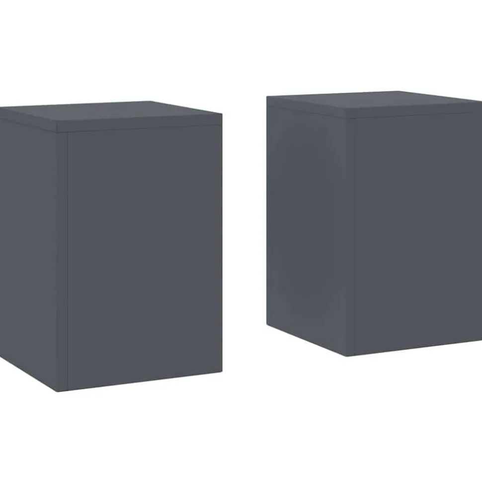 vidaXL Plantenstandaard 2 pcs Antraciet 24 x 24 x 35 cm Staal