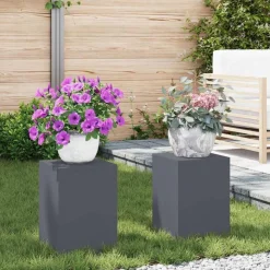 vidaXL Plantenstandaard 2 pcs Antraciet 24 x 24 x 35 cm Staal