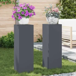 vidaXL Plantenstandaard 2 pcs Antraciet 24 x 24 x 75 cm Staal