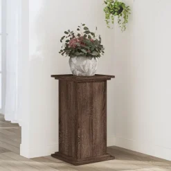 vidaXL Plantenstandaard 33x33x60 cm bewerkt hout bruin eikenkleurig