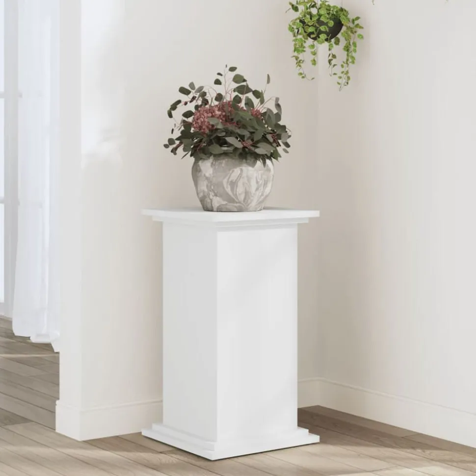 vidaXL Plantenstandaard 33x33x60 cm bewerkt hout wit