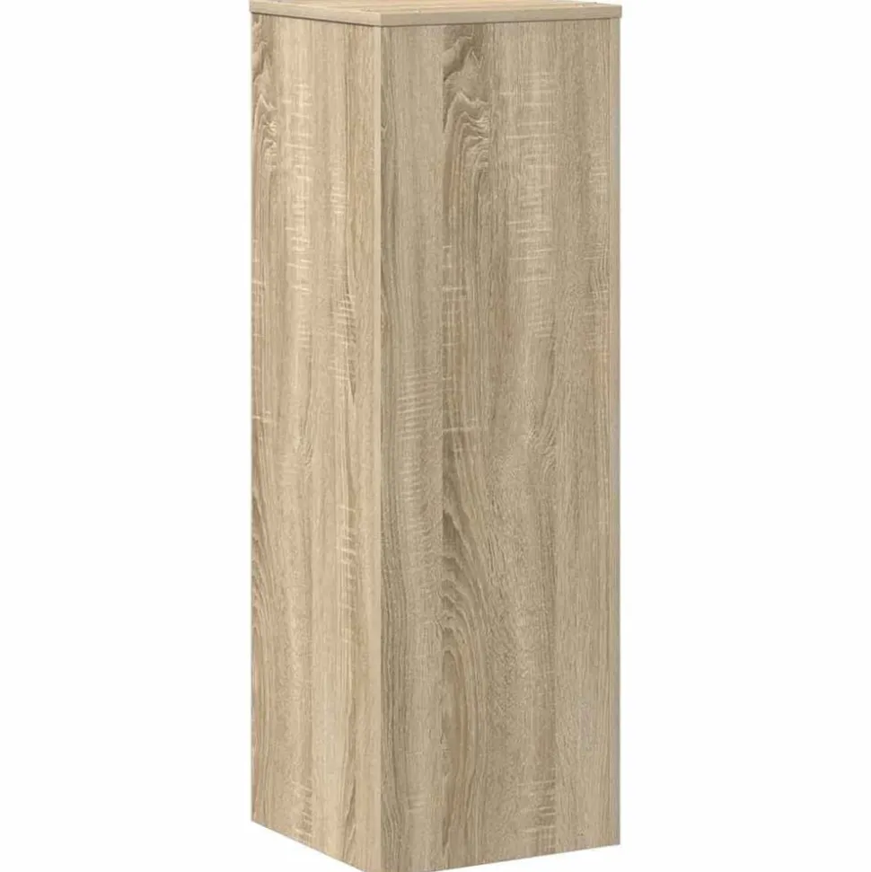 vidaXL Plantenstandaard 33x33x100 cm bewerkt hout sonoma eikenkleurig