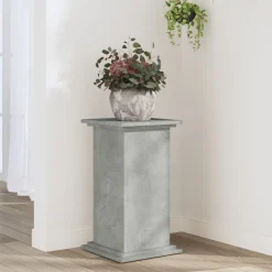vidaXL Plantenstandaard 33x33x60 cm bewerkt hout betongrijs