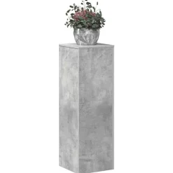 vidaXL Plantenstandaard 33x33x100 cm bewerkt hout betongrijs