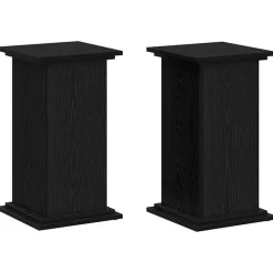vidaXL Plantenstandaard Zwart Eiken 33 x 33 x 60 cm Bewerkt hout