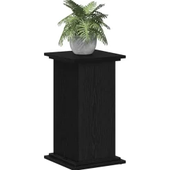 vidaXL Plantenstandaard Zwart Eiken 33 x 33 x 60 cm Bewerkt hout