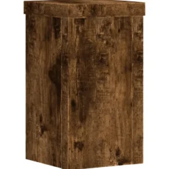 vidaXL Plantenstandaards 2 st 10x10x18 cm bewerkt hout gerookt eiken
