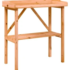 vidaXL Plantentafel met schap 78x38x82,5 cm vurenhout bruin