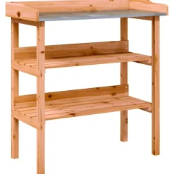 vidaXL Plantentafel met schappen 78x38x82,5 cm vurenhout bruin